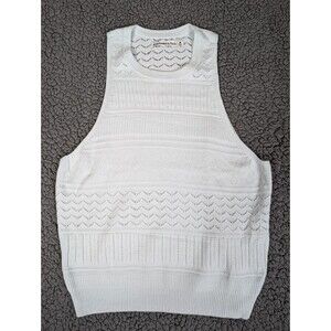 Abercrombie & Fitch Tank Top Light Blue Sz Small Crochet Summer Festival Boho